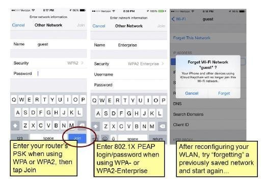 iOS Wi-Fi client security settings