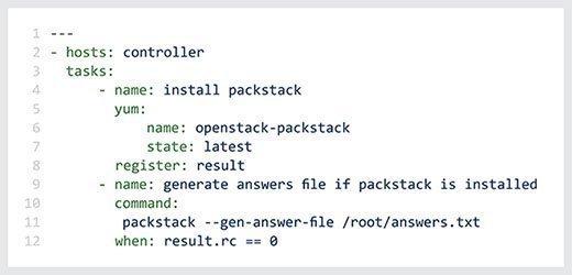 Ansible playbook example code.