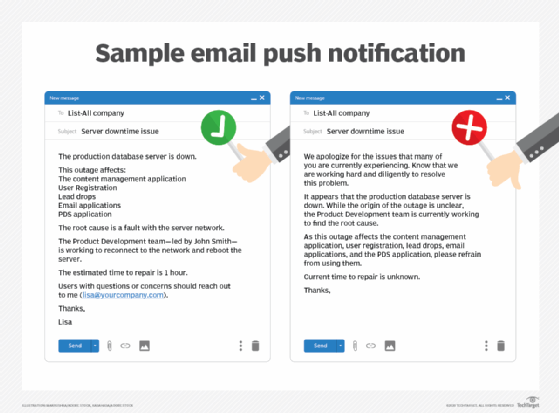 Example of an incident communication email