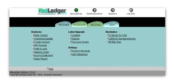 NetLedger screenshot