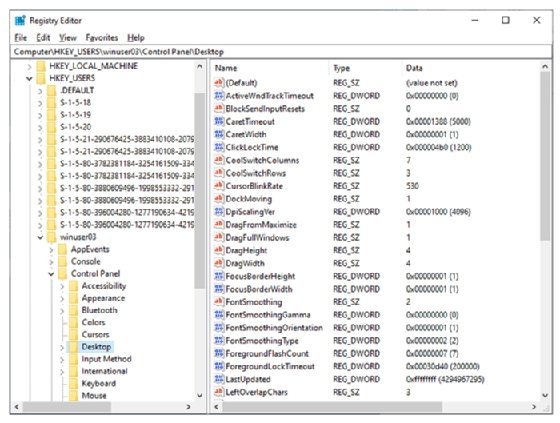 winuser03 desktop settings