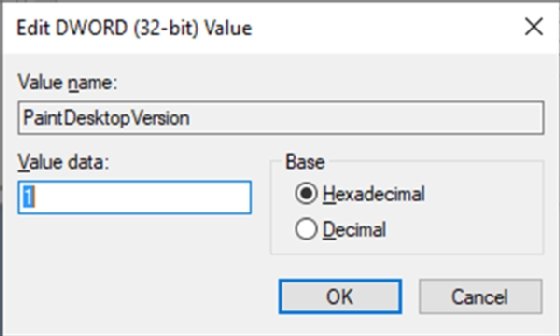 Editing the PaintDesktopVersion setting