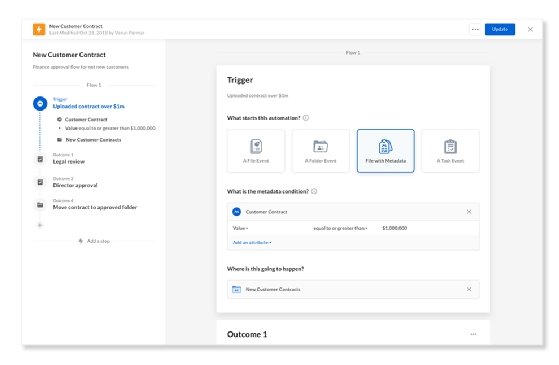 Box Relay content workflow automation shown on screenshot