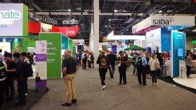 The showroom floor at the HR Technology Conference & Expo in Las Vegas.