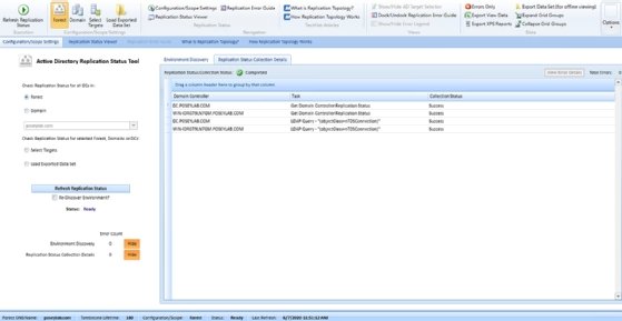 Domain controller replication status