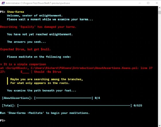 PSKoans module message