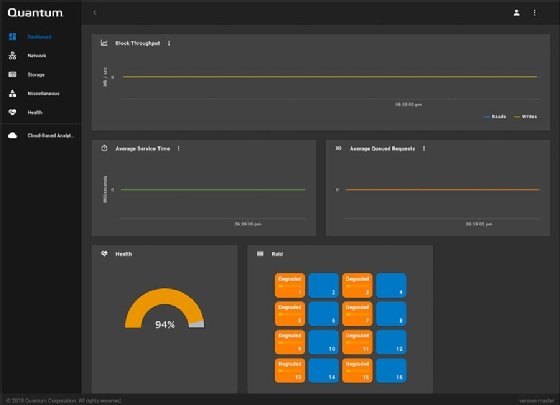 Quantum UI for the F-1000 flash array.