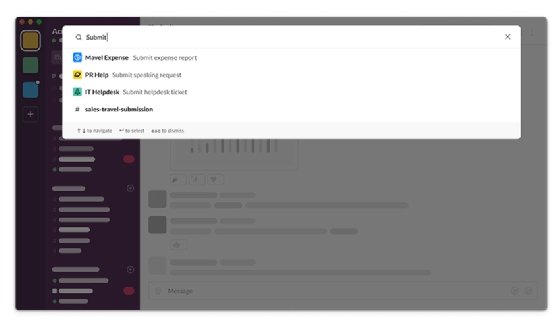 Screenshot of Slack search