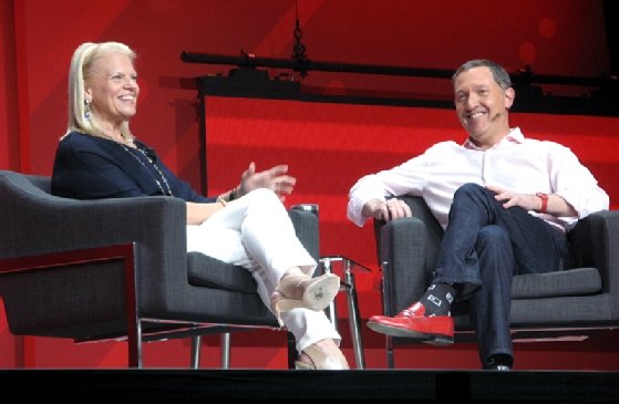 IBM CEO Ginni Rometty and Red Hat CEO Jim Whitehurst at Red Hat Summit