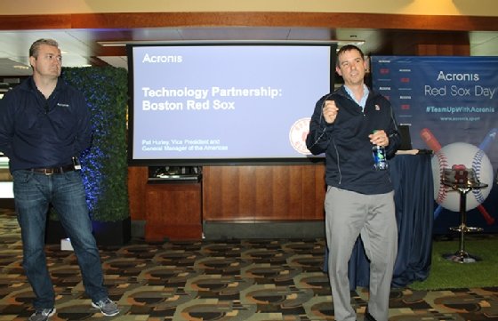 Photo of Randy George and Patrick Hurley at Acronis' Fenway event