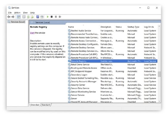 Remote registry