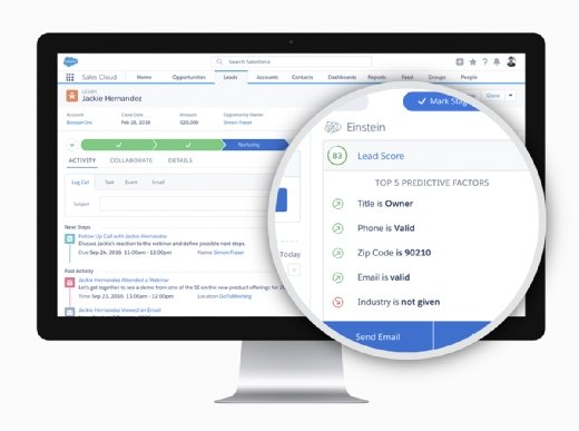 Salesforce Einstein Discovery data discovery software analyzes data from Salesforce, CSV files and external data sources.