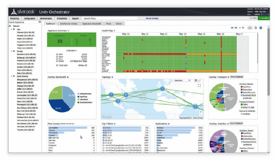 Silver Peak network dashboard