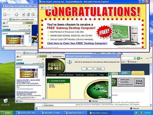 Multiple pop-up adds.