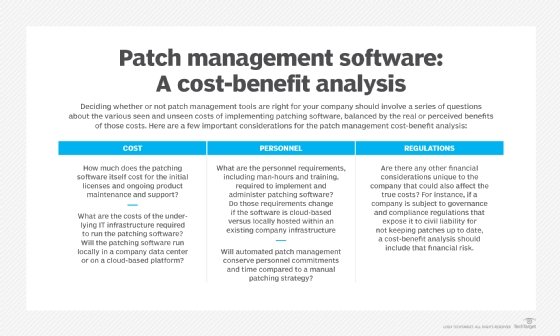 cost-benefit analysis of patch management software