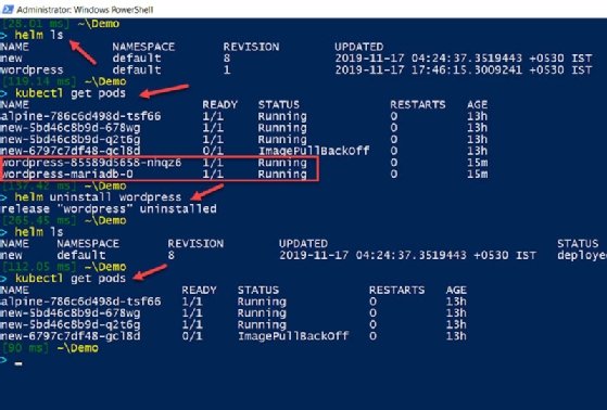 Uninstall Helm release