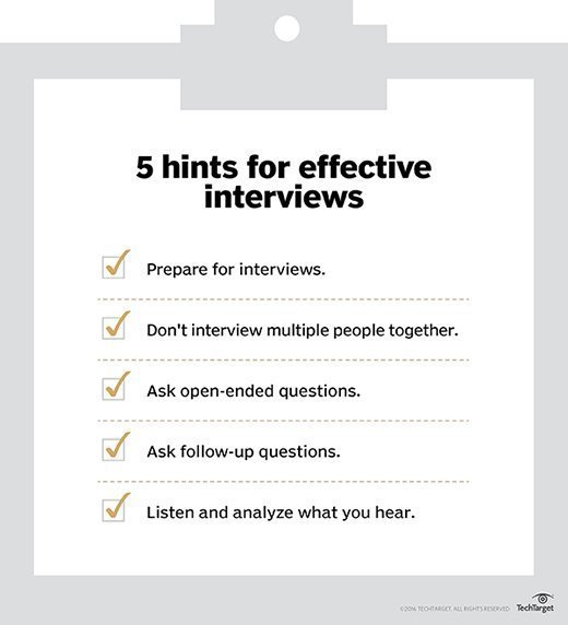 Hints for effective interviews