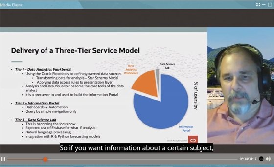 Jeffrey Jordan, the state of Maine's director of enterprise data services, gives a virtual presentation during the Oracle Analytics Summit.