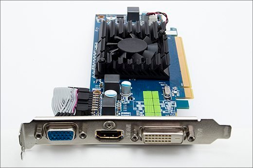 The hardware components of a graphics or video card. 