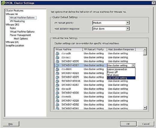 VM-specific isolation policy