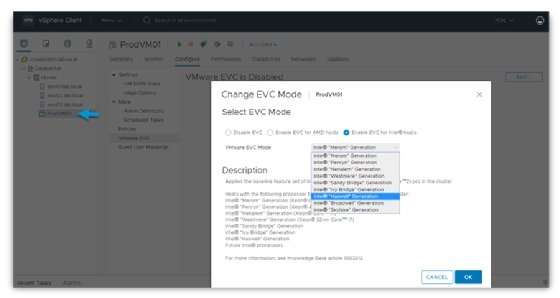 Changed EVC mode