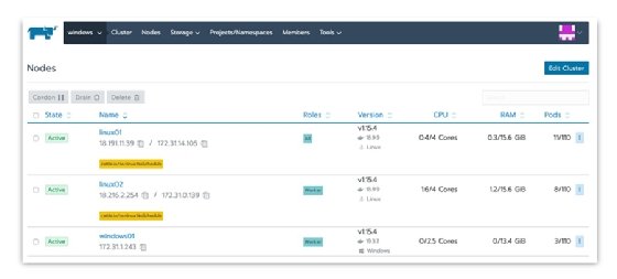 Rancher Kubernetes on Windows nodes