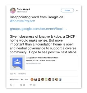 Chris Wright Knative tweet