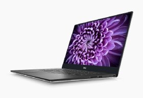 Left-side view of the Dell XPS 15 open.