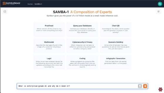 Screenshot of the Samba-1 user interface.