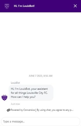 Screenshot of Lou City's chatbot