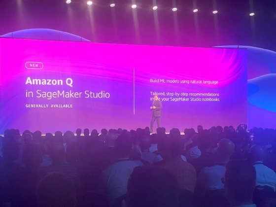 AWS' Matt Wood presenting during AWS keynote.