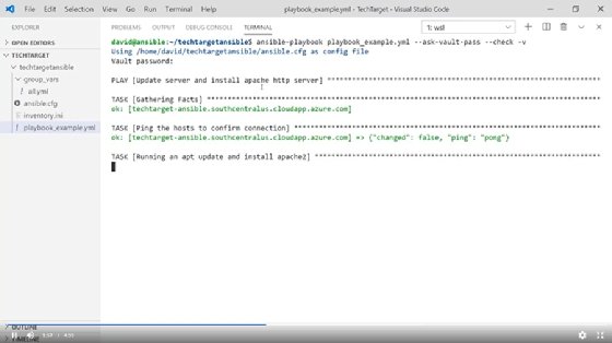 Ansible commands to begin dry run, which runs tasks but doesn't modify the environment.