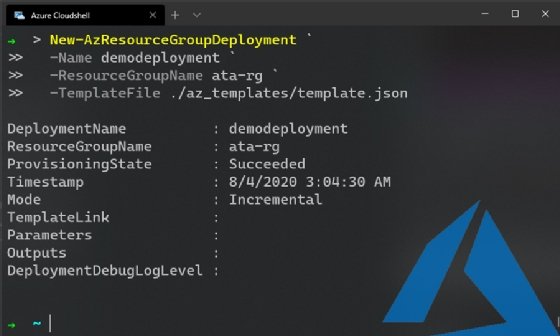 Run the cmdlet to deploy resources into a defined resource group.