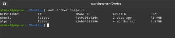 Docker images with Ubuntu and Alpine Linux, size comparison.