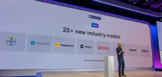Microsoft CEO Satya Nadella on stage.