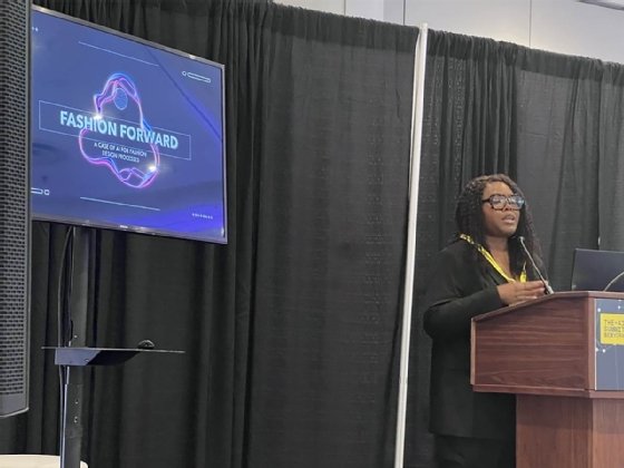 Opé M presenting at AI Summit New York.