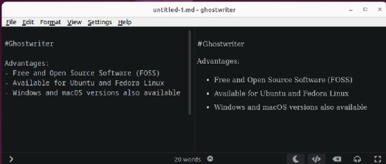Ghostwriter user interface.