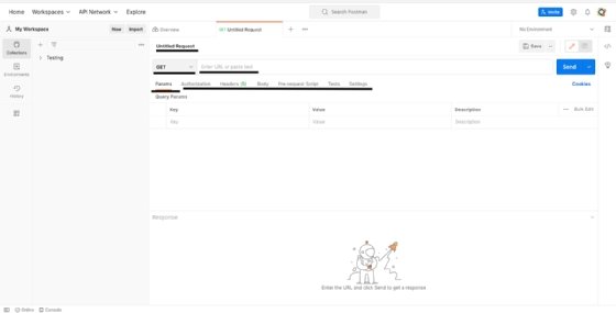 Screenshot of Postman's 'Untitled request' screen