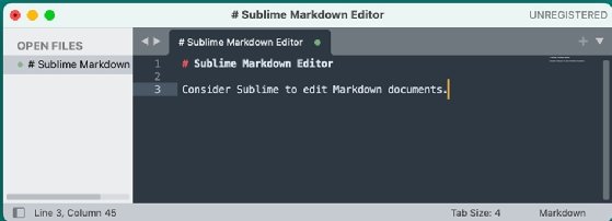 Sublime Markdown editor.