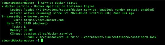 Docker status command for Docker.
