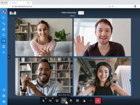 A video meeting in 8x8 Work for Web
