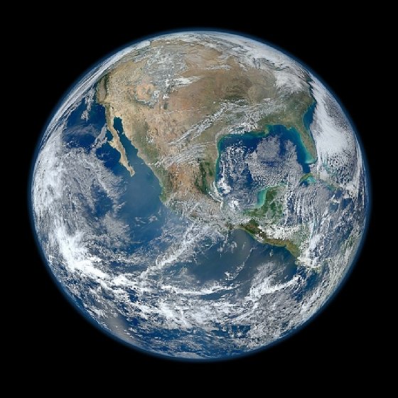 North America, the world, satellite image