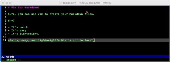 Vim's user interface.