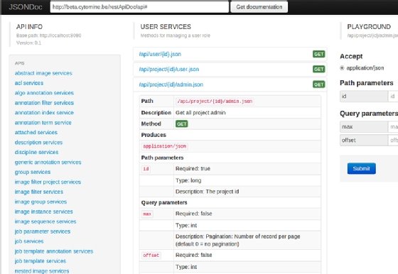 Example of API documentation