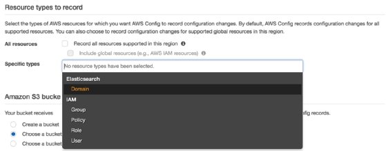Screenshot of AWS Config configuration recorder settings