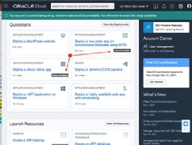 Displayed in the Oracle Cloud management UI, you can find Oracle Always Free options.