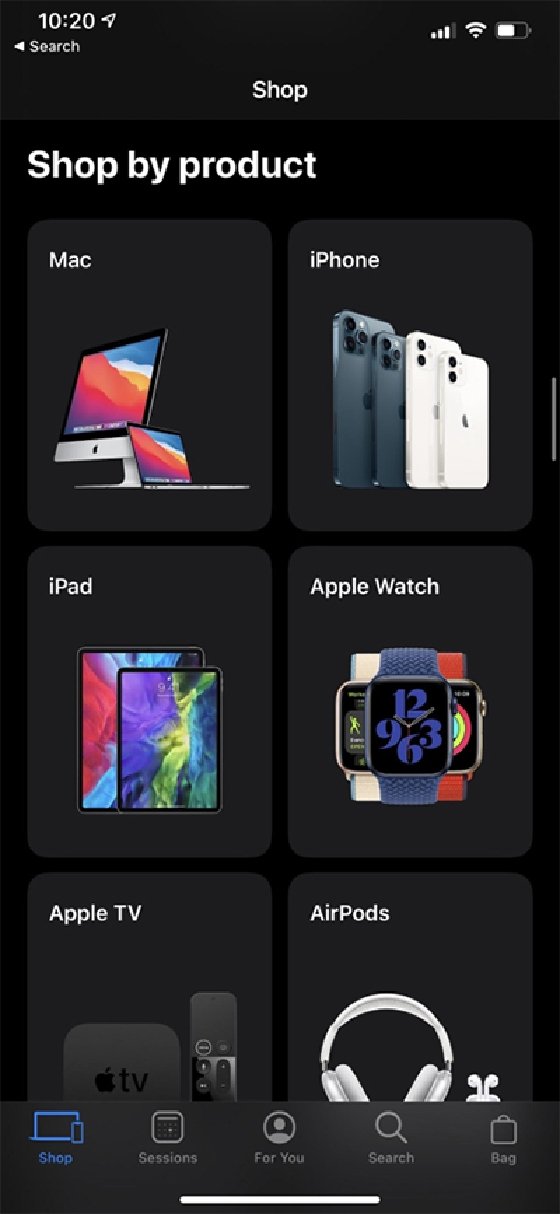 Screenshot of Apple e-commerce website