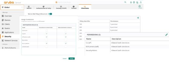 Screenshot of the Aruba Central NetConductor for VXLAN overlay management