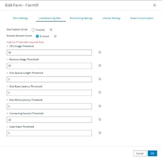Image displays same settings page, but each section is configured with recommended thresholds