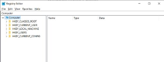 The Windows Registry Editor